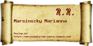 Marsinszky Marianna névjegykártya